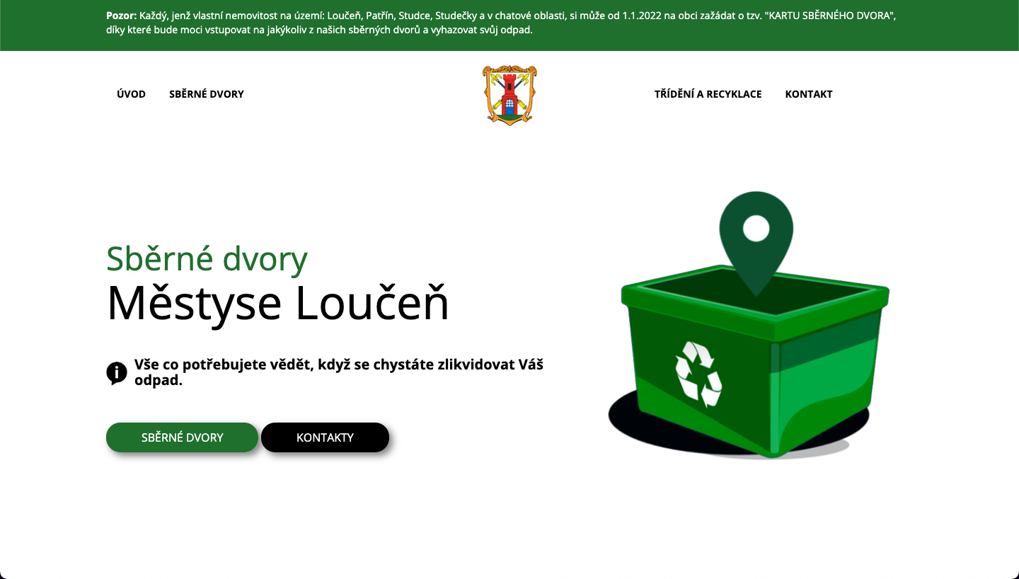 Odpady Loučeň  - webové stránky
